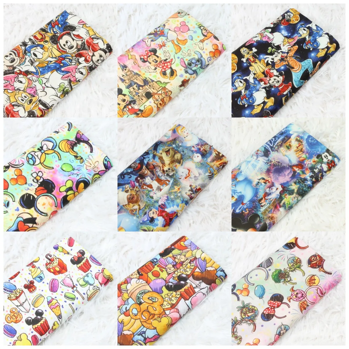 Width 110cm Disney Mickey Mouse Minnie Poplin Cotton Fabric for Tissue Sewing Quilting Fabric Needlework Material DIY Handmade