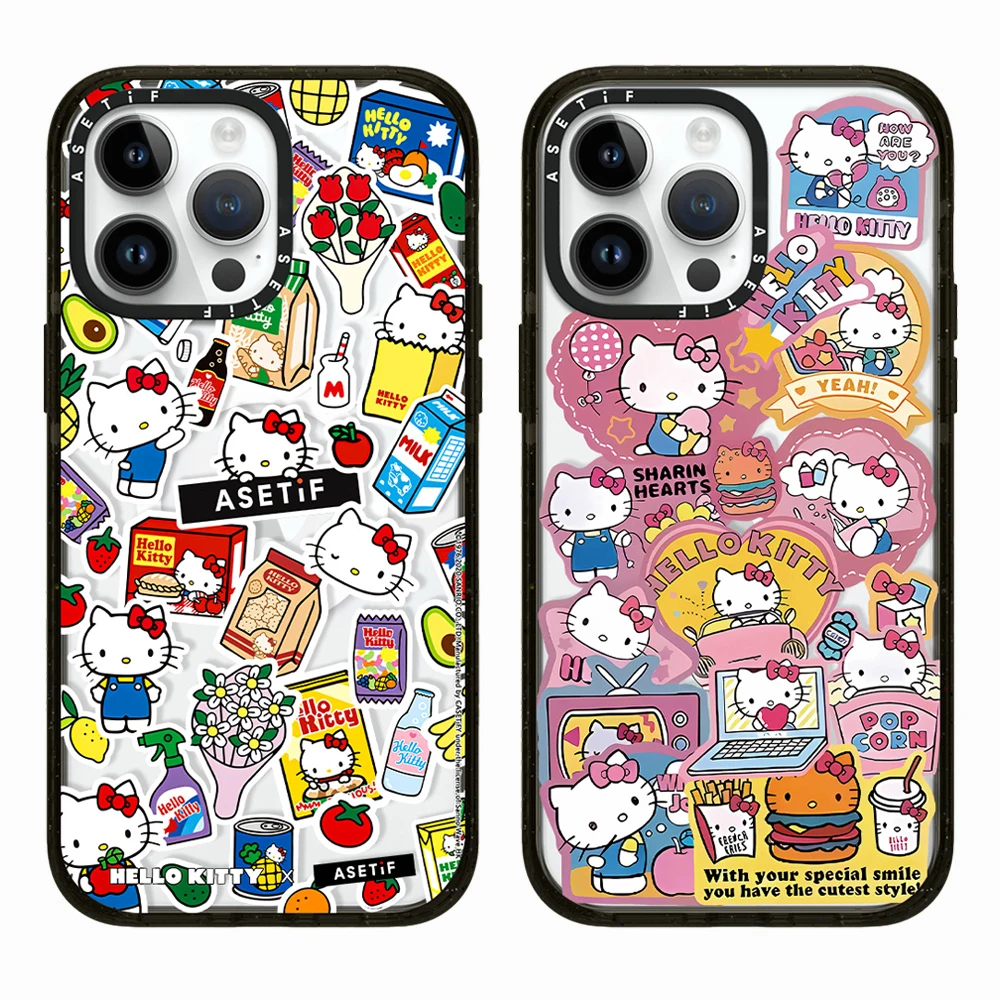 Акриловый чехол Sanrio Hello Kitty с рисунком MagSafe для iPhone 16 15 14 13 12 11 Pro Max противоударная