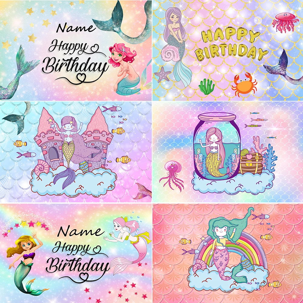 

Фон для фотостудии с изображением русалки весы хвоста принцессы детского портрета