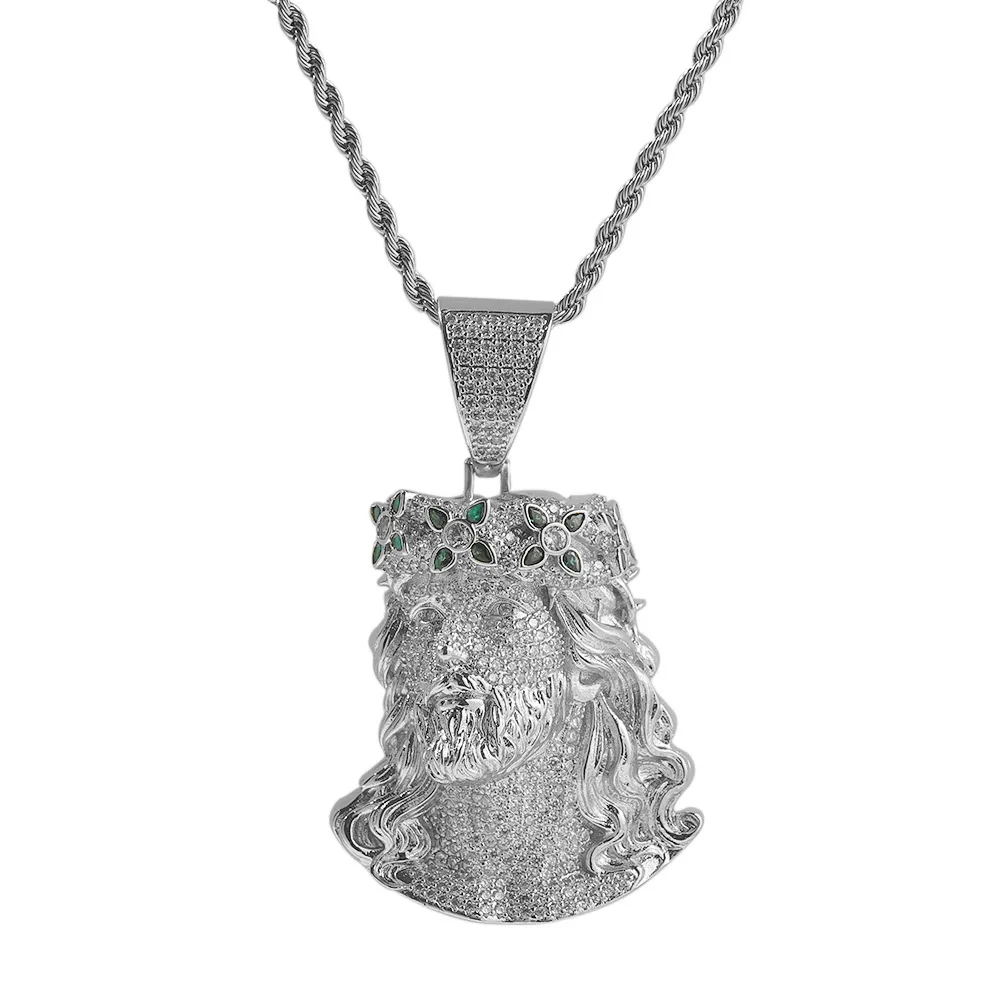 Фото Большая фигурка CZ в форме блестящего Bing Iced Out кулон ожерелье рок-рэпер модные ювелирные изделия в стиле хип-хоп BP317 №1