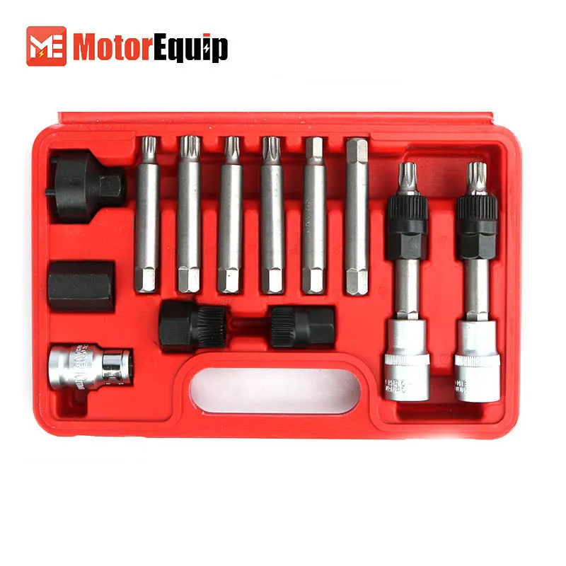 

Good Quality 13 Piece Alternator Pulley Tool Kit Auto Repair Tools Automotive Tools Generator Belt Reel Removal Tool