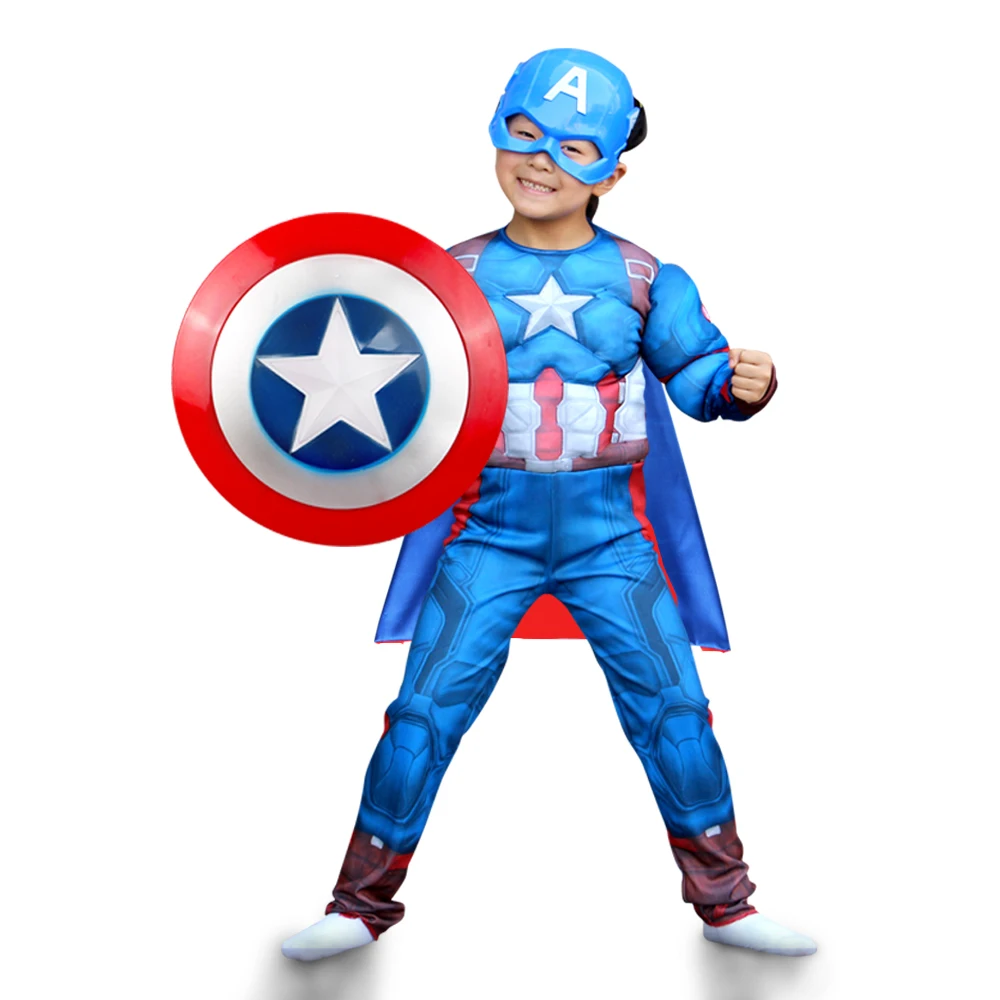 

Anime Super Heroes Kids Captain Muscle Costume Child American Christmas Cosplay for Kids Boys 3-12Y