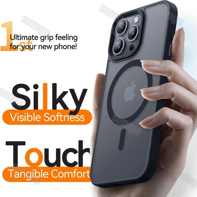 New 16 Series Matte Translucency Case For iPhone 15 14 13 12 11 Pro Max Plus Wireless Charging Magnetic Shockproof Back Cover
