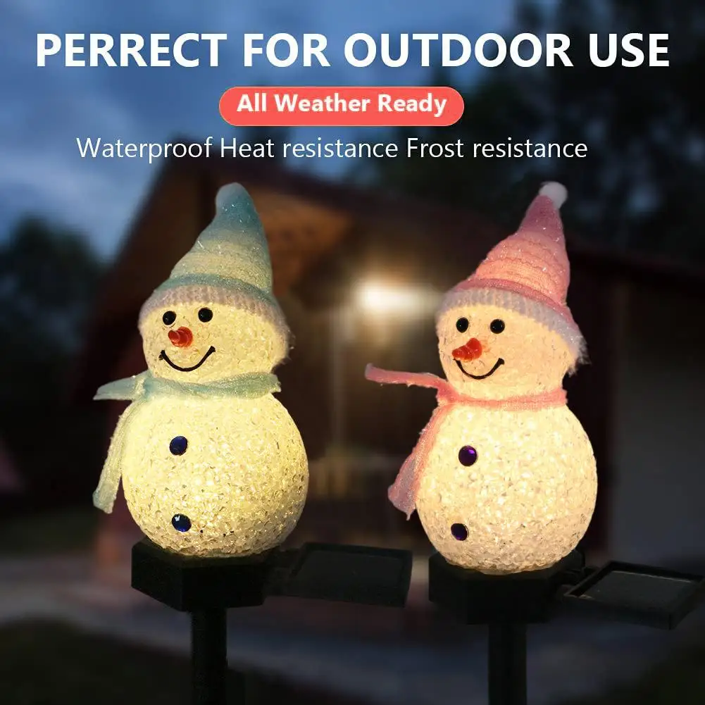 

Led Solar Lawn Light Cute Snowman Shape Waterproof High Brightness Outdoor Garden Lamps For Christmas Decoration