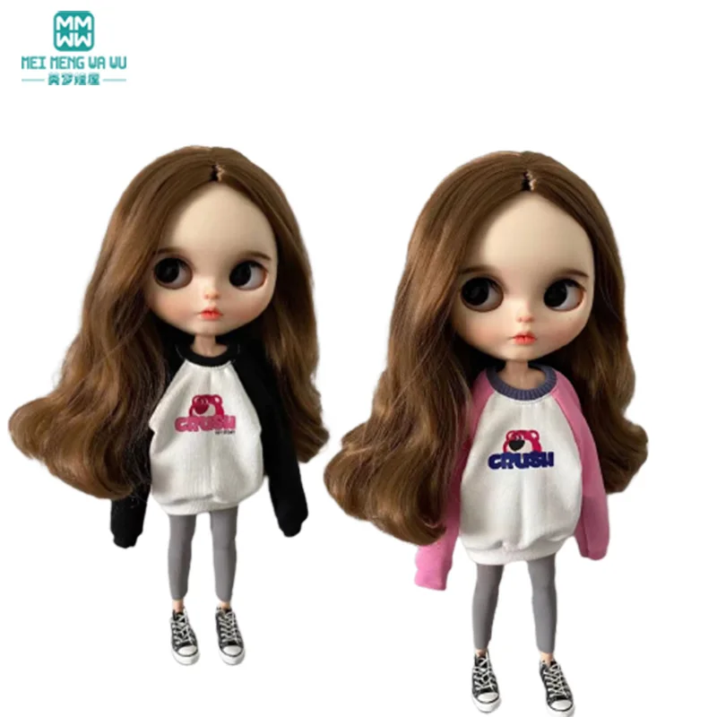 Одежда для куклы Blyth, модная повседневная футболка, обтягивающие брюки, джинсовая куртка для OB23 OB24, аксессуары для кукол Azone