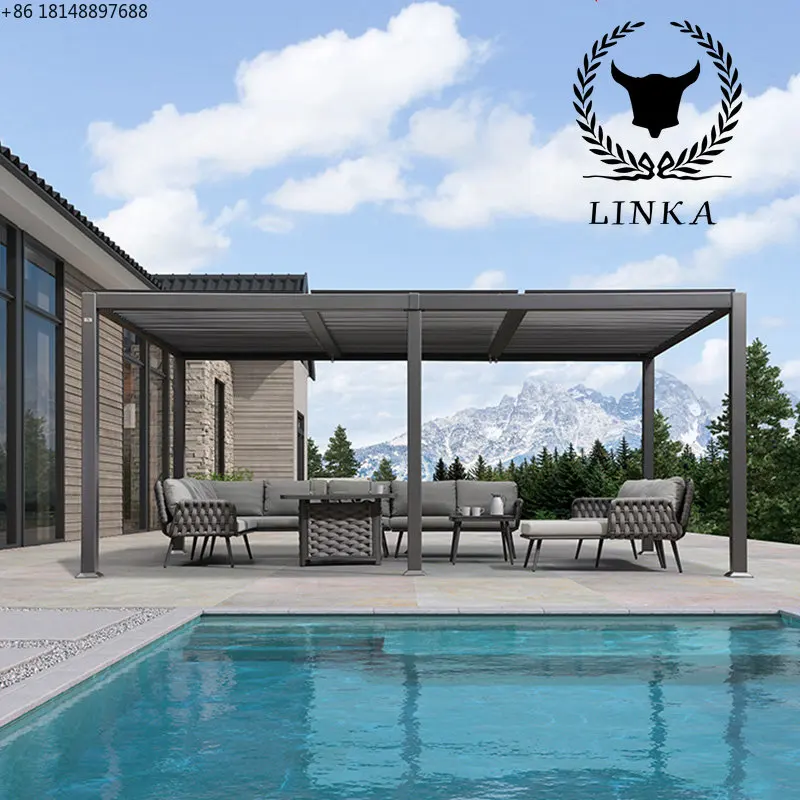 

Pavilion Outdoor Courtyard Villa Aluminum Alloy Awning Modern Simple Chinese Garden Outdoor Terrace Pavilion