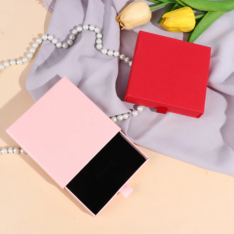 Ящик из крафт-бумаги коробка для упаковки ювелирных изделий ожерелье браслет