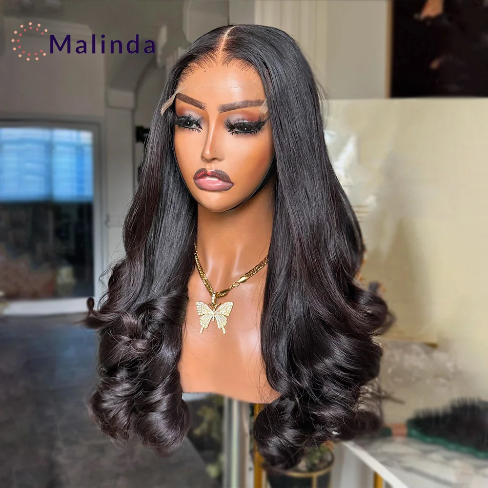 300% Плотность Свободная волна 9x6 Прозрачный кружевной закрытие Бесклеевой парик