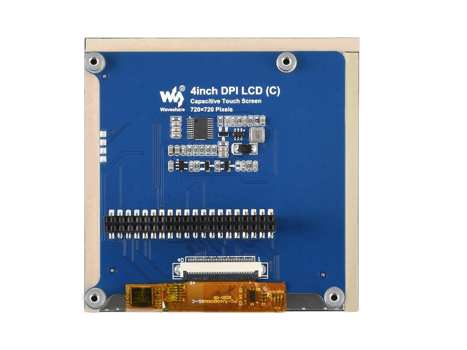 Фото Квадратный емкостный сенсорный ЖК-экран Waveshare 4 дюйма (C) для Raspberry Pi, 720×720, DPI, IPS, с защитным стеклом, низкое энергопотребление №3