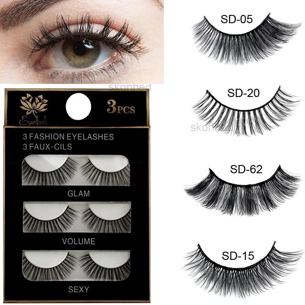 

3 pairs 26 styles 3D Faux Mink Hair Soft False Eyelashes Fluffy Wispy Thick Lashes Handmade Lash Eye Makeup Tools
