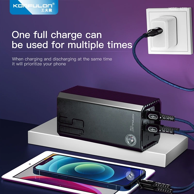 Фото 50000 мАч Power Bank PD 20 Вт Быстрая зарядка 22,5 Вт Powerbank Фонарик Поддержка 22,5 Вт Быстрая зарядка FCP AFC VOOC Oppo Oneplus №2