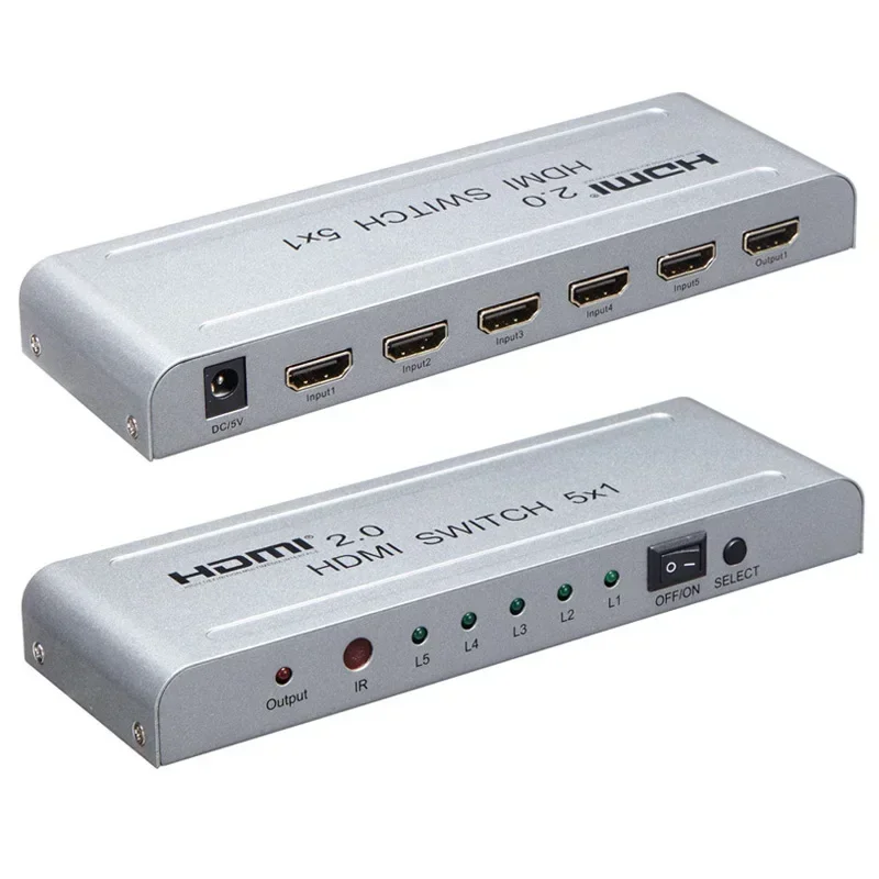 Переключатель HDMI 2.0 5x1 HDMI-переключатель аудио-видео конвертер 4K 60 Гц 1080P 5 в 1 выход