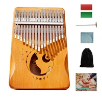 17 keys kalimba thumb piano high quality wood mahogany body thumb piano musical instrument kalimba accessories with bag