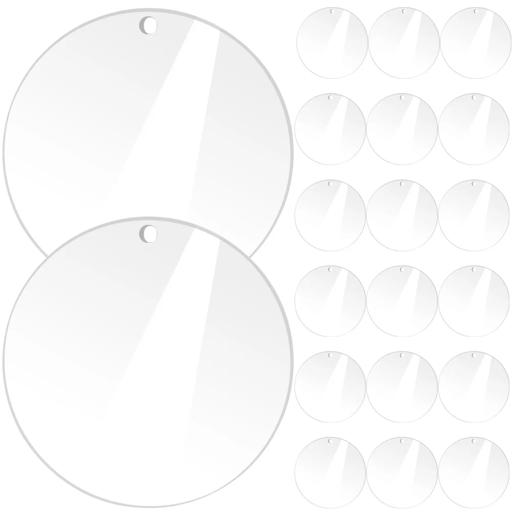Acrylic Discs Round Clear Disk Blank Cake Plastic Circle Panel Hole Disc Sign Markers Milestone Table Panels Transparent Sheet