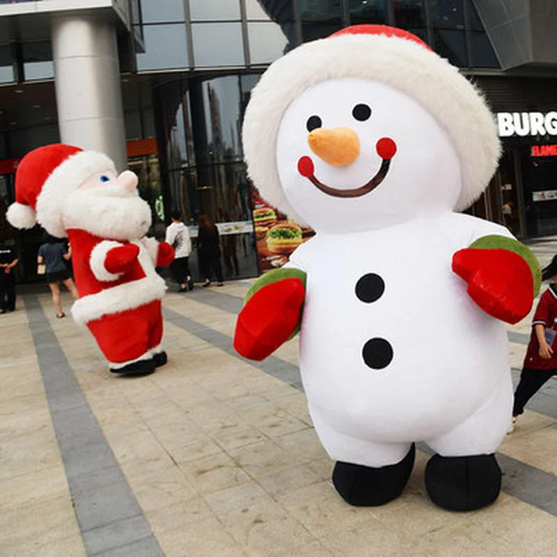 

Inflatable Santa Claus Snowman Mascot Costume Adult Fancy Dress Christmas Party kawaii Mascot Costume Carnival Costumes