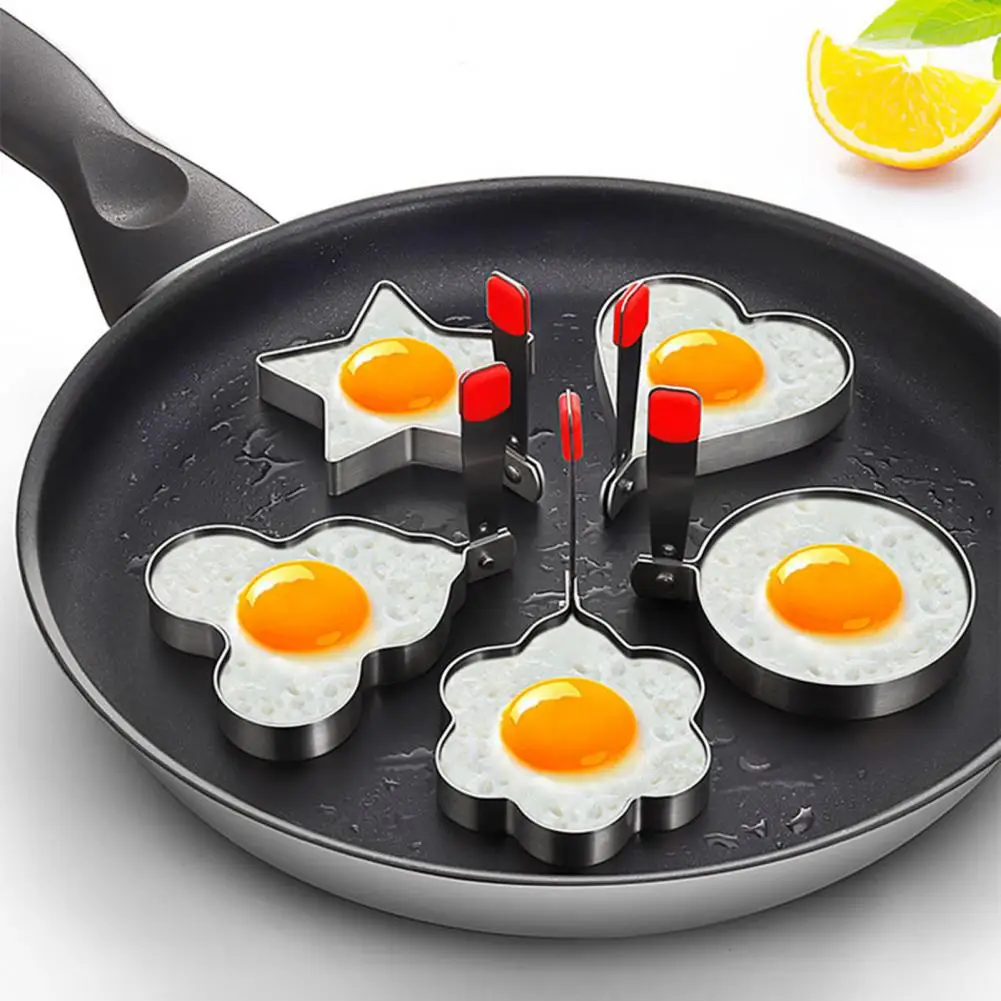 

Fried Egg Mold Creative Shape Non-Stick Ergonomic Handle High Durability Clean Easily Corrosion Resistant Stainless-Steel Differ