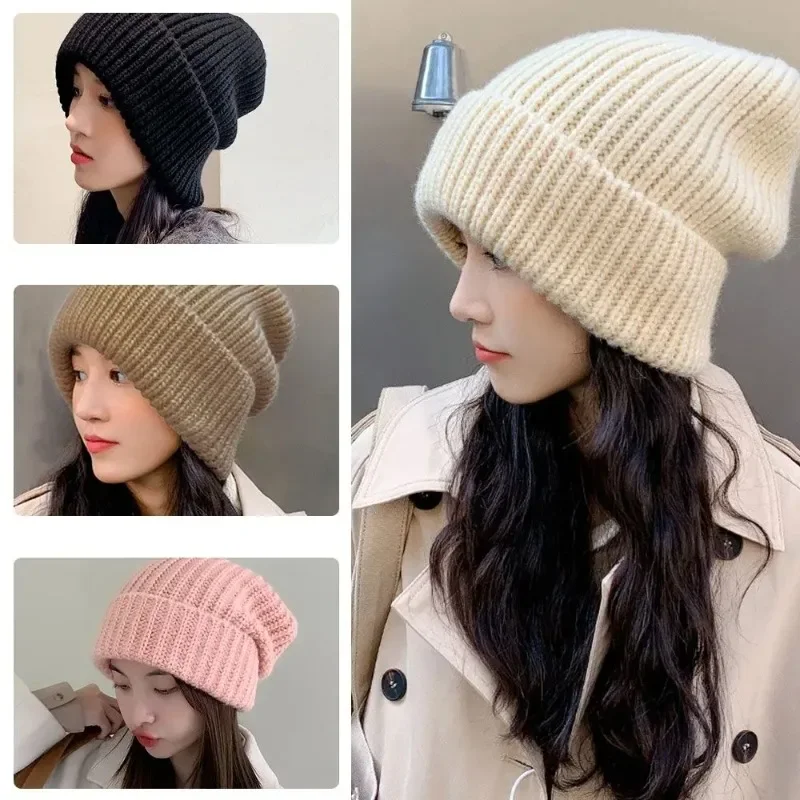 

Корейские женские/мужские повседневные Шапки 5 цветов, однотонные милые зимние осенние шапки, вязаные облегающие шапки, теплая шляпа, женские облегающие шапки