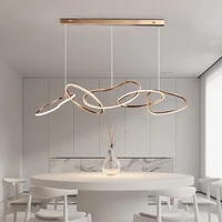 simple restaurant led chandelier post modern luxury chandelier simple bar stainless steel ring chandelier lighting