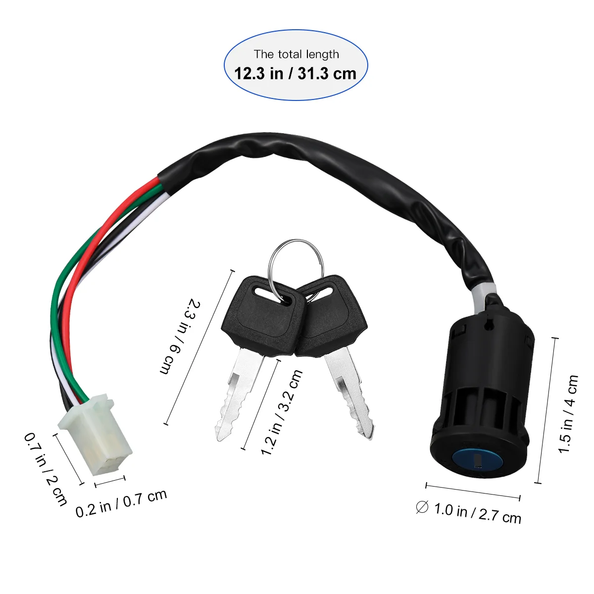 WINOMO Цилиндр замка зажигания Ключи стартера для вездеходов Мотоциклы