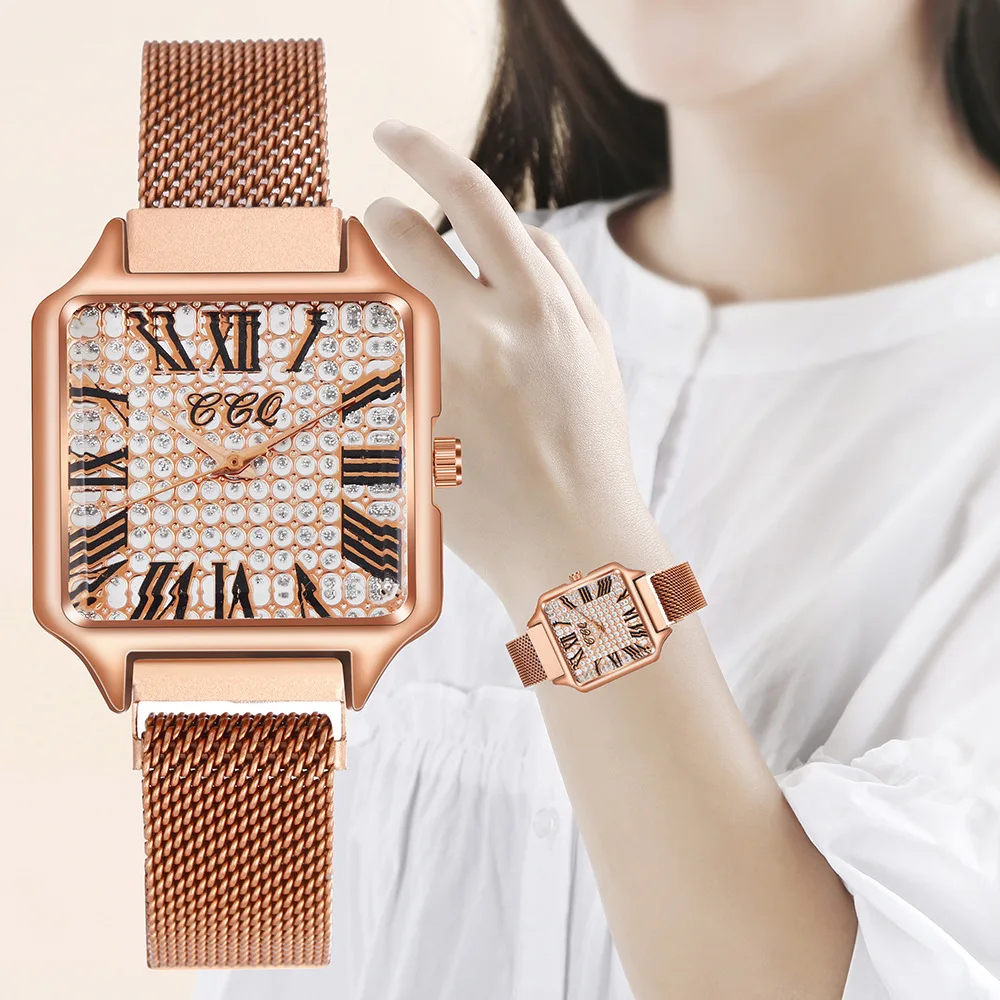 

New Brand Luxury Women Watch Fashion Simple Watches Business Stainless Steel Mesh Belt Quartz Watch relogio feminino