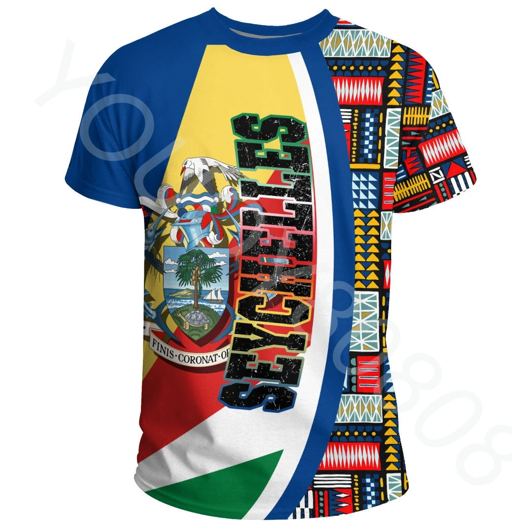 

Printed Sweatshirt T-Shirt Casual Oversized Street Style Africazone Clothing - Seychelles Flag and Kent Graphic Special Edition