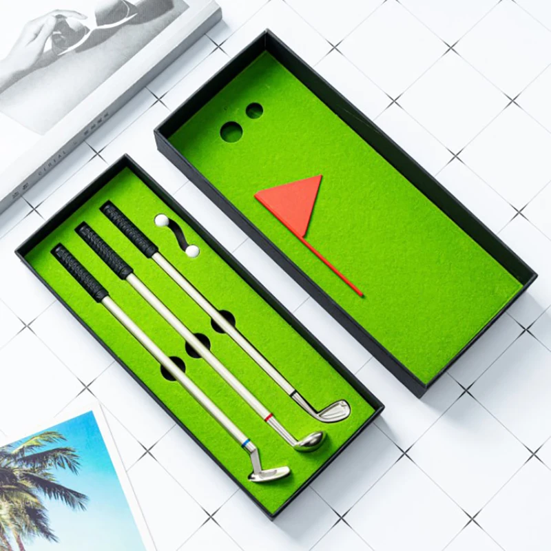 

Роскошные подарочные шариковые ручки для гольфа, набор настольных мини-ручек для гольфа, зеленая металлическая ручка, индивидуальный логотип, имя ученика, подарок, школьные принадлежности