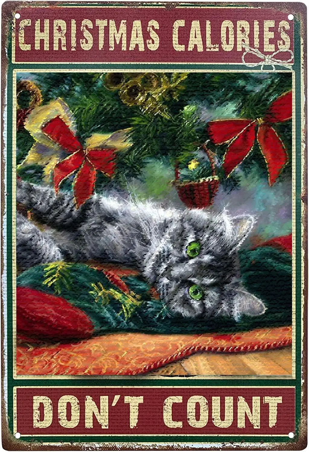 c Metl Funny Sgns Cute Vntge Tn Sgn Home Decor - Chrstms Ct Poster Br Shop Decoons Coffee Sg