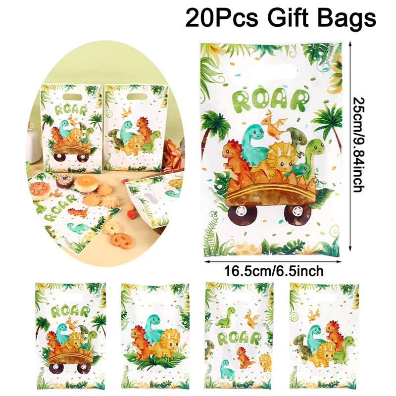 

Пластиковые подарочные пакеты с динозаврами