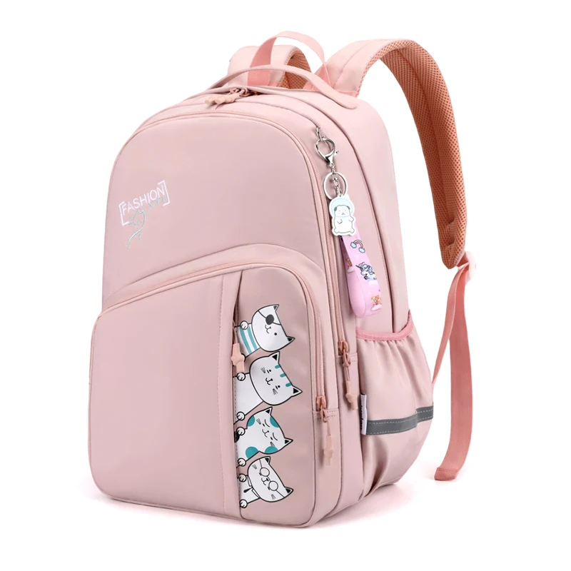 

Preppy Style Reflective Stripe Embroidery Backpack Travel Laptop Female School Bags For Teenage Girls Nylon Cute Fashion 2022
