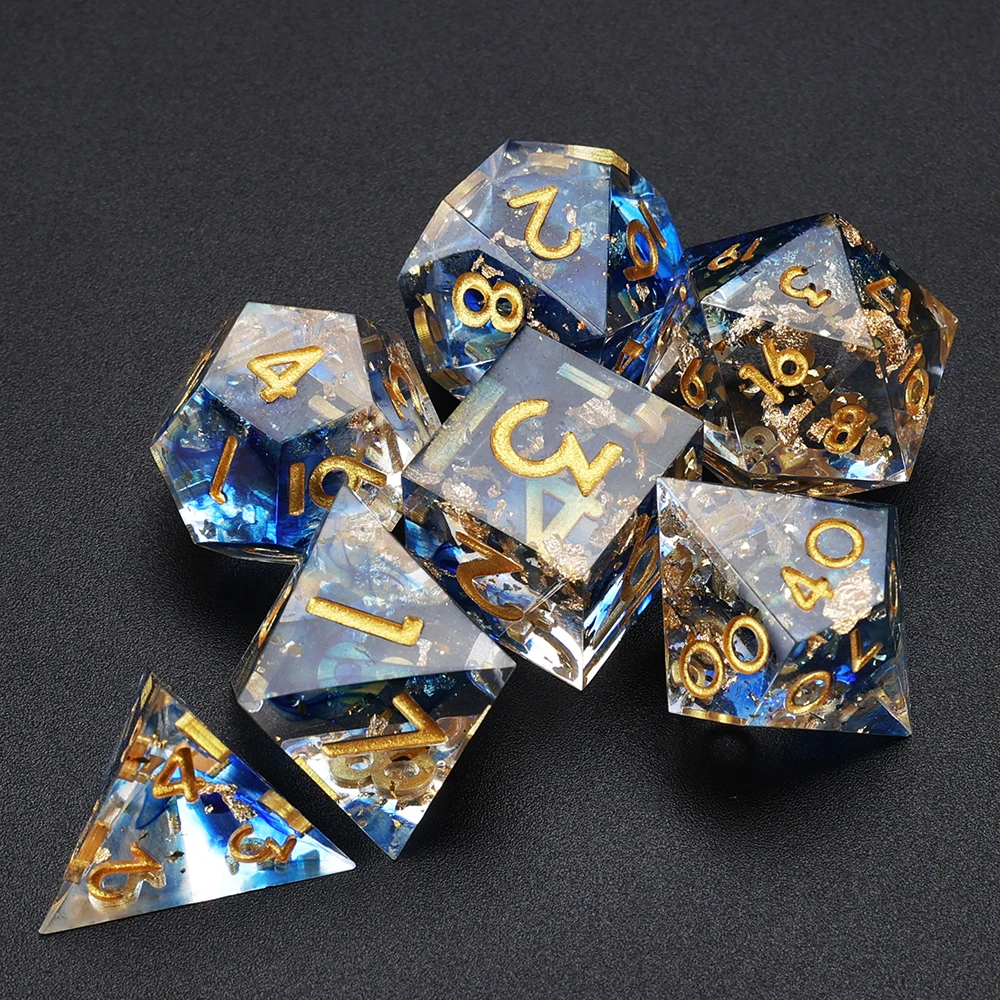 

7pcs DND Resin Sharp Edge Polyhedral Dice Set D&D RPG Suitable for Dungeons and Dragons Role Playing Games