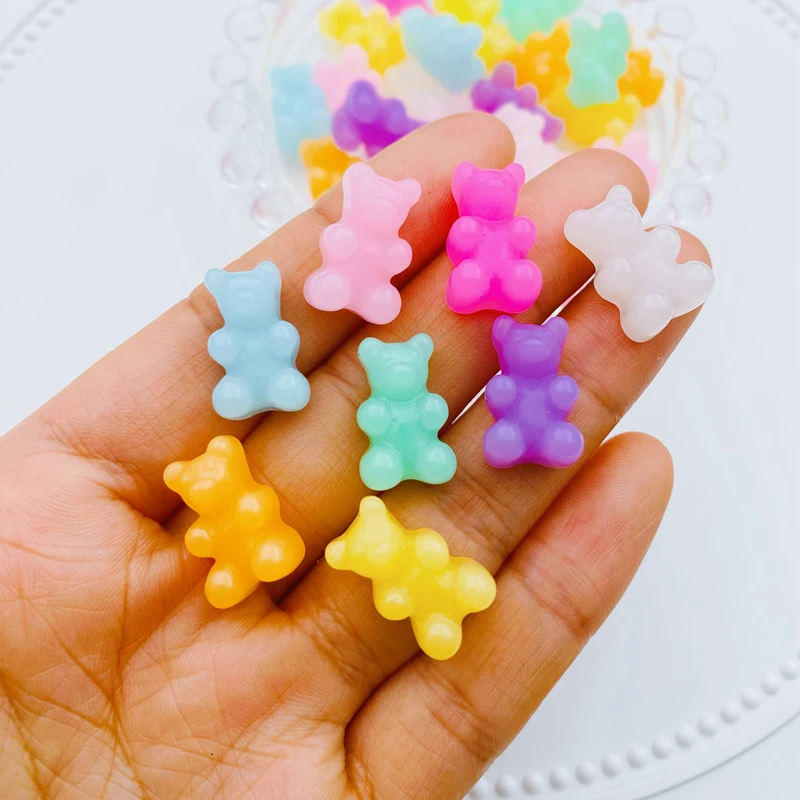 20 шт. лидер продаж разноцветный милый желеобразный медведь из смолы для