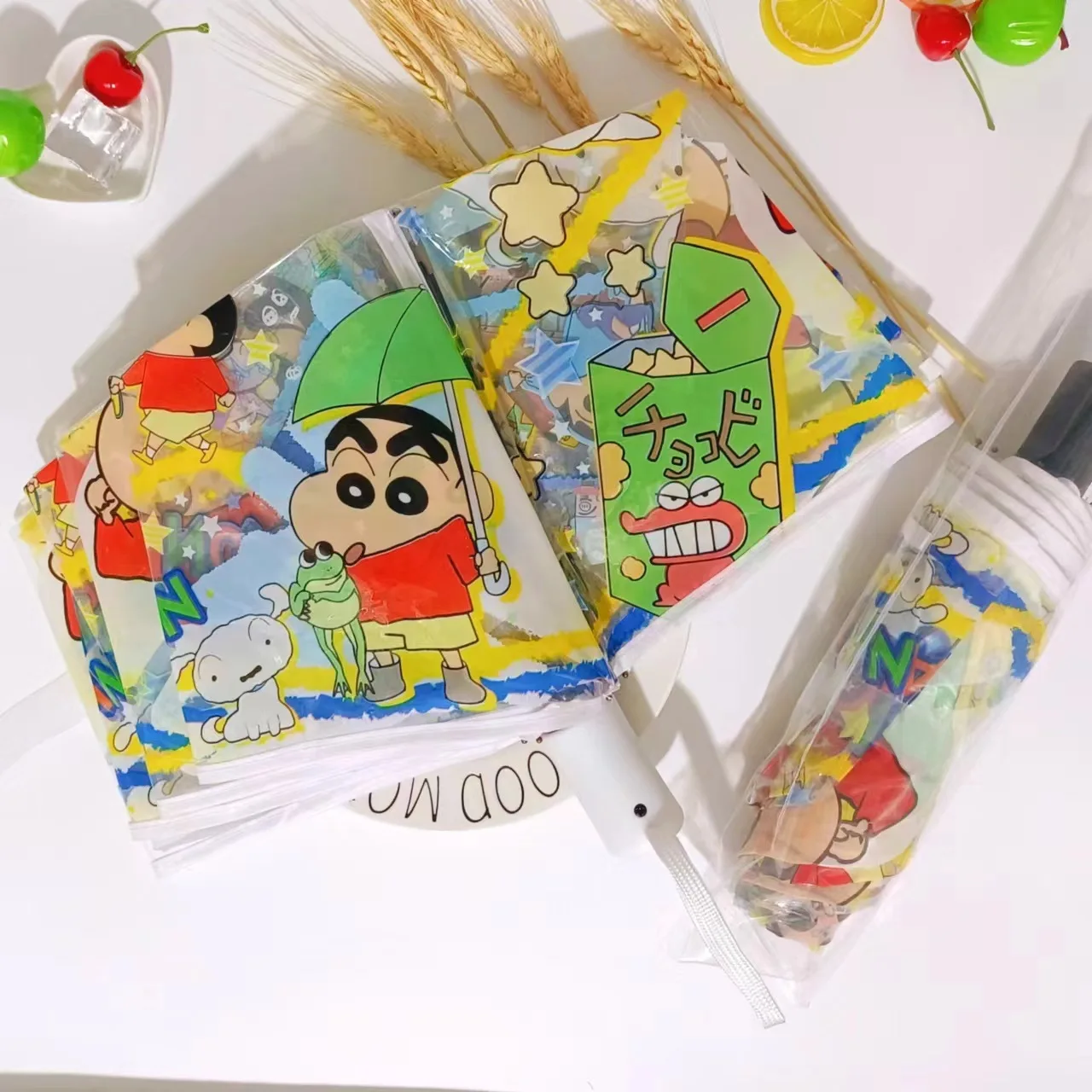 Фото Аниме Crayon Shin-chan Солнцезащитный зонт от солнца с защитой от ультрафиолета Автоматический складной автоматический зонт Sunny Day Зонт от солнца №1