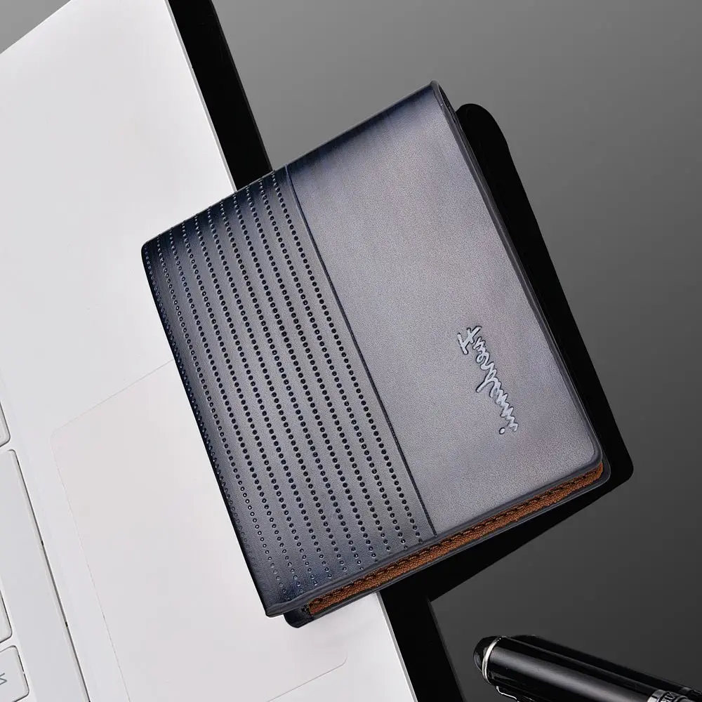 

Мужской кожаный кошелек, винтажный кошелек с зажимом для денег, женский роскошный короткий тонкий мужской кошелек, брендовый кошелек