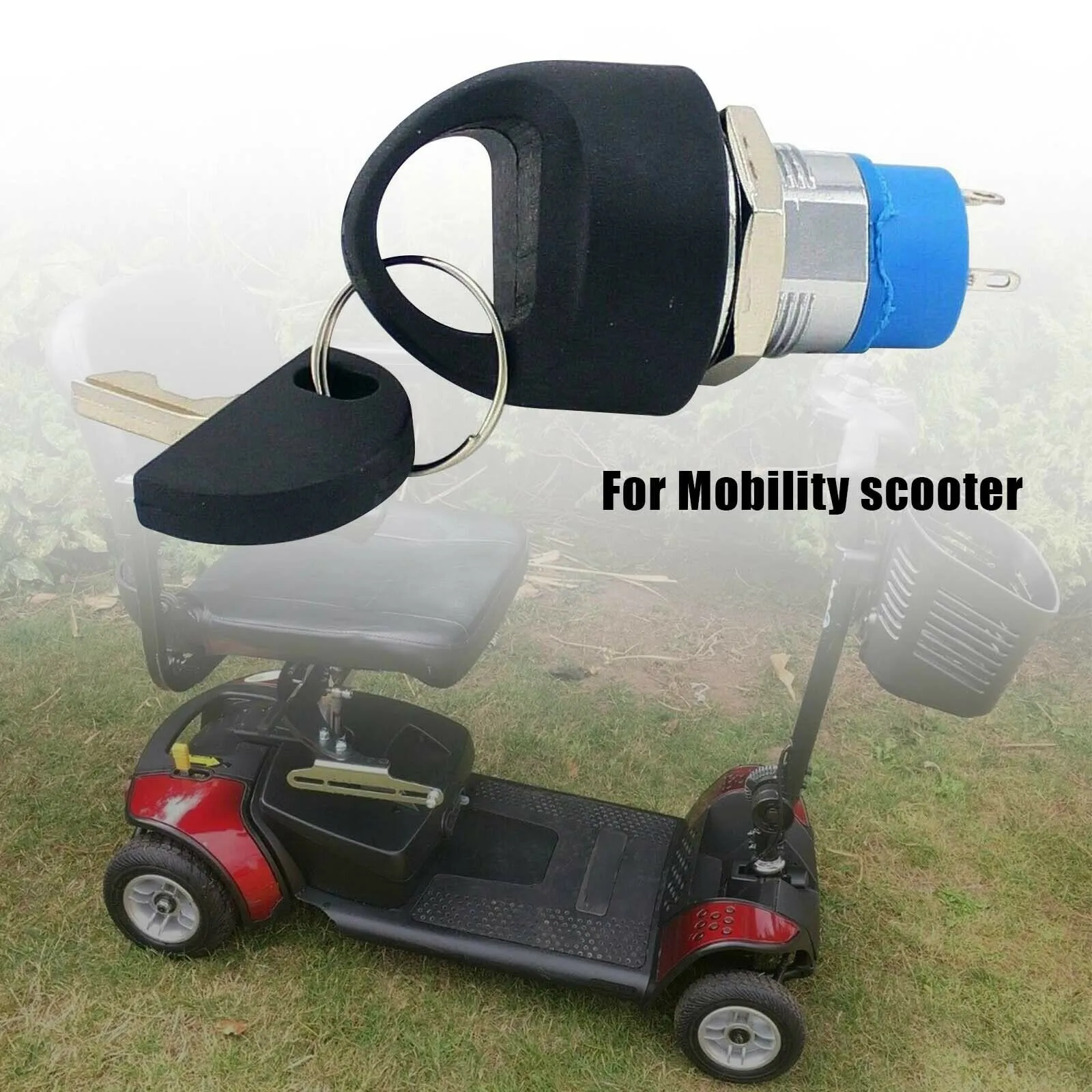 

Mobility Scooter Spare Start On/Off Ignition Switch 2 Keys Power Lock Anti-static Cap Type Key Floor Washing Car Mopping Car Key