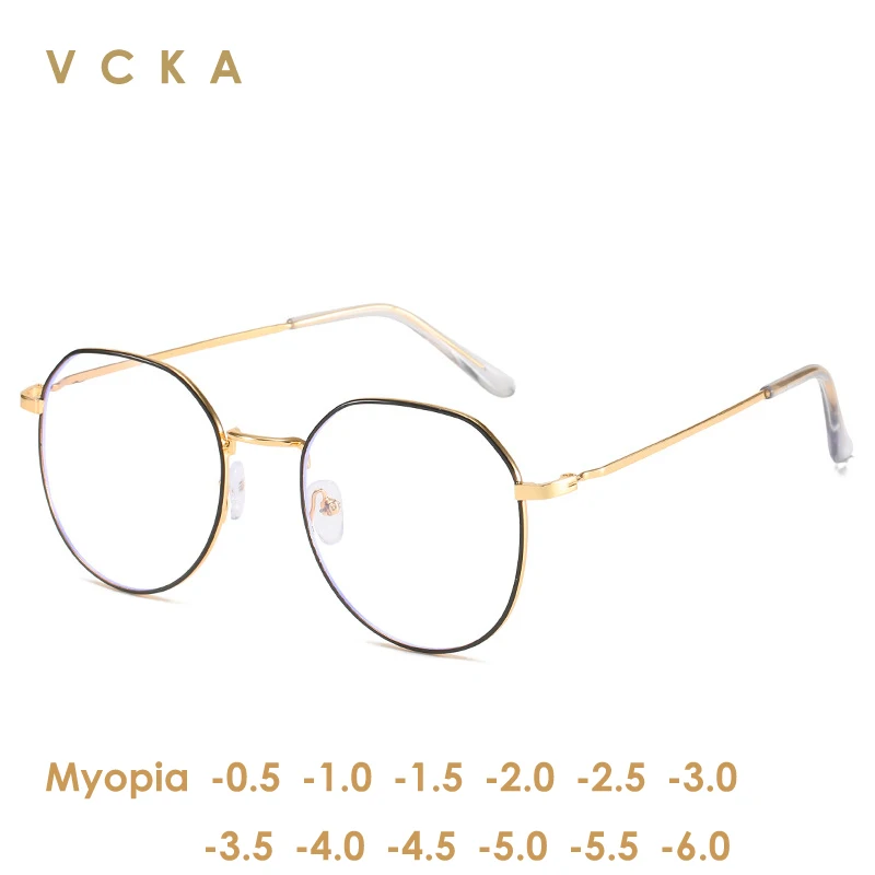 Женские очки для близорукости VCKA готовые в большой оправе кошачий глаз с защитой