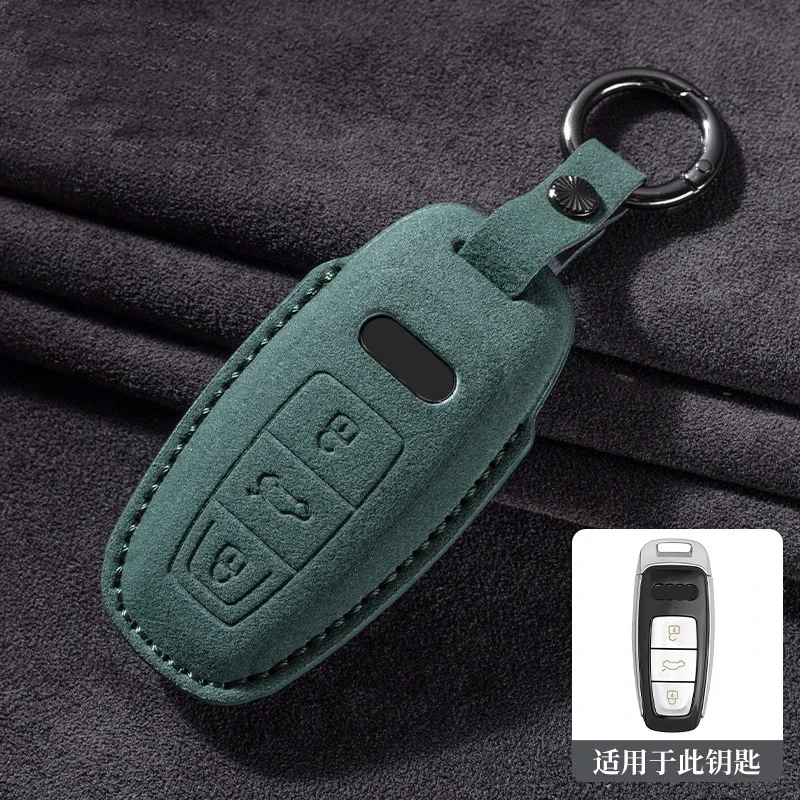 

Чехол для автомобильного дистанционного ключа для Audi A3 A4 B9 A6 A7 4K A8 E-tron Q5 Q8 C8 D5 SQ8 Замшевый автомобильный брелок для ключей Защитная сумка
