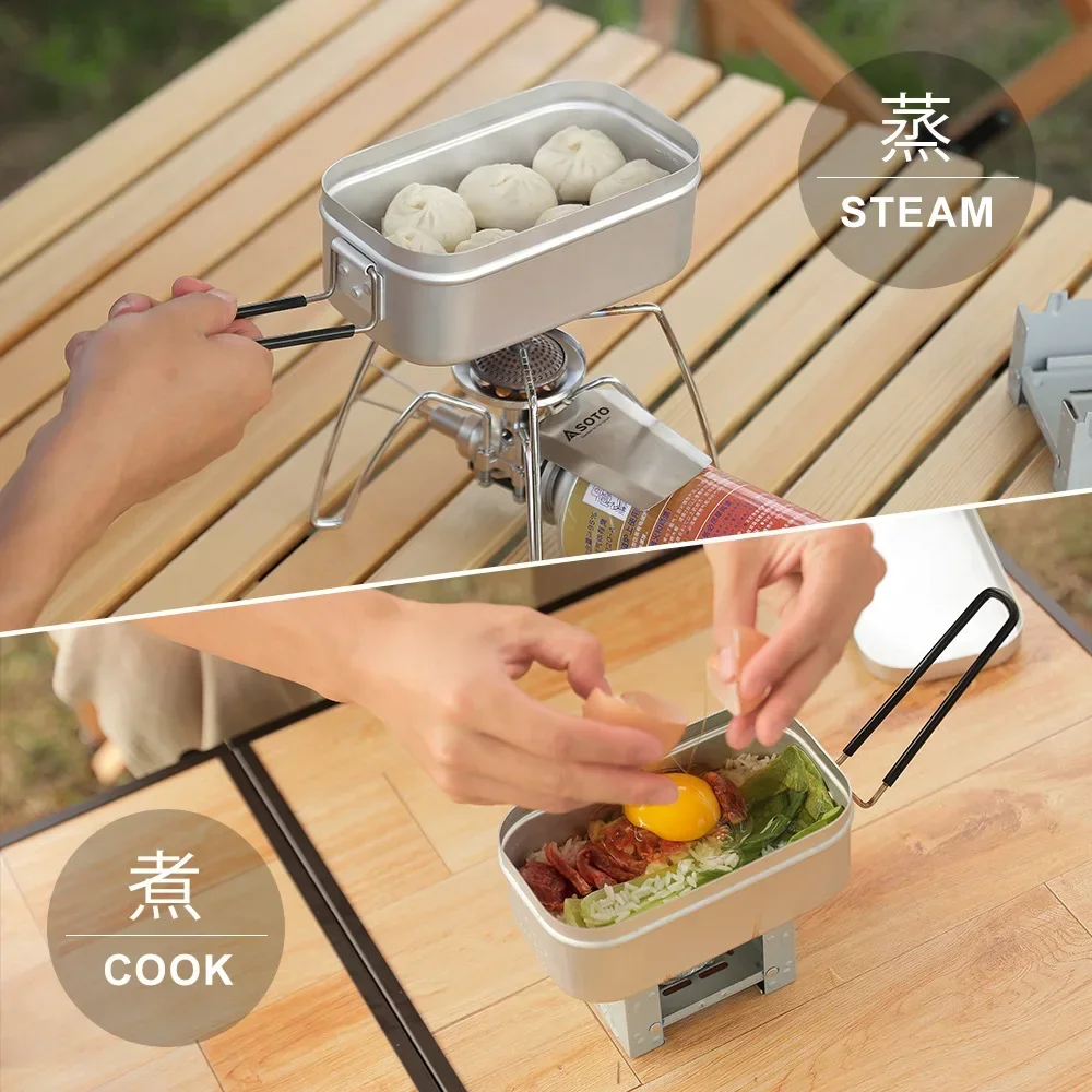 Алюминиевый ланч-бокс перегреваемый на открытом воздухе с крышкой и ручкой