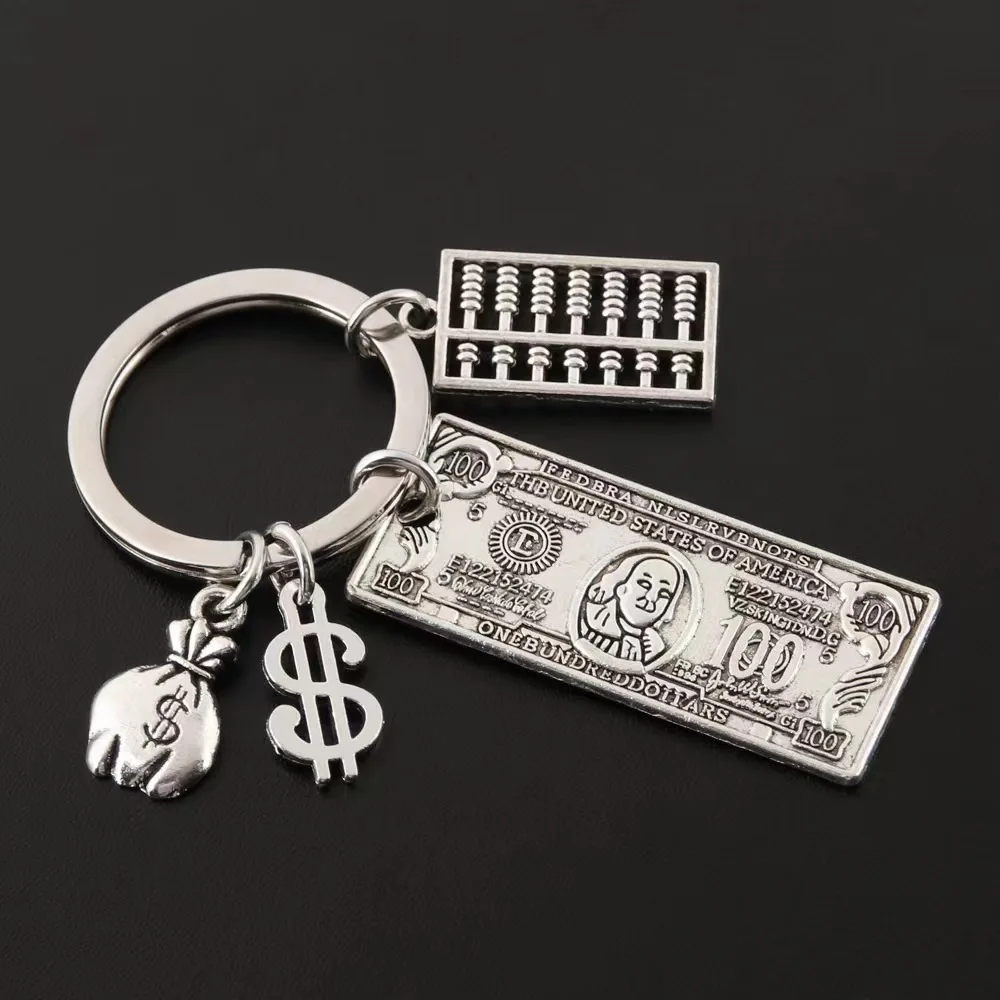 

Fortune Tree Calculator Dollar Purse Cash Cow Tree Car KeyChain Women Jewelry Man Accessory Fashion