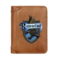 luxury ravenclaw school symbol genuine leather men wallet classic pocket slim card holder male short coin purses high quality
