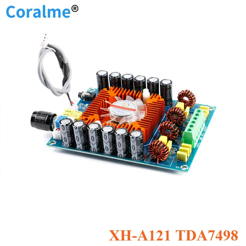 

XH-A121 TDA7498 плата цифрового усилителя мощности класса D 2*160 Вт 2x160вт, высокомощный двухканальный модуль усилителя звука с вентилятором