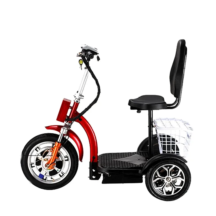 Электрический трехколесный взрослый скутер для пожилых, складной, с литиевой батареей, мини-велосипед.