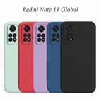 Новый квадратный силиконовый чехол для телефона Redmi Note 11 Global, чехол для Xiaomi Redmi Note 11 note11, оригинальный защитный чехол-накладка для камеры