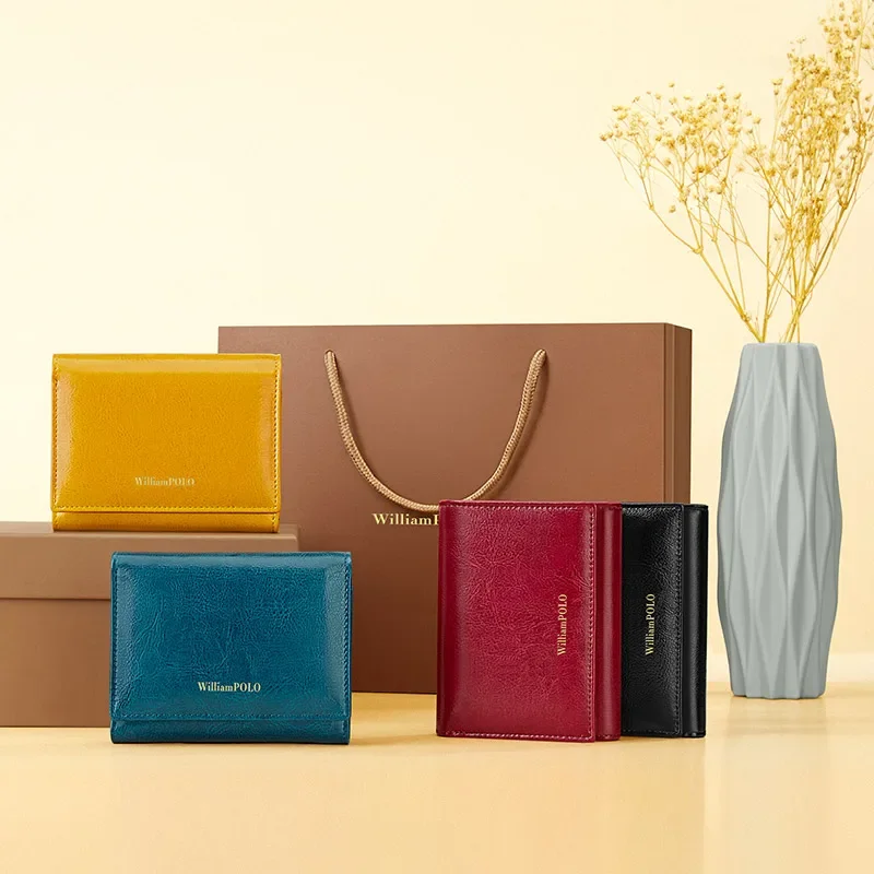 Женский короткий кошелек Многофункциональный складной держатель для карт