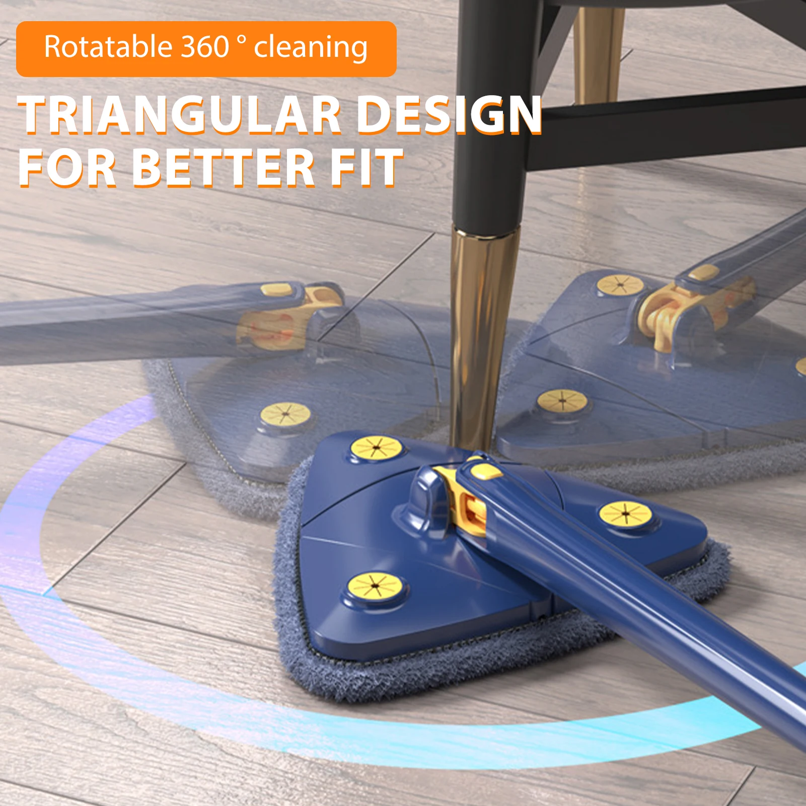 

360 Rotatable Triangle Mop Cleaning Tools Floor Mop 130CM Handle Reusable Spin Mop For Home Glass Floor Wall Mop Wet Dry Use
