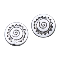 swirl rondelle beads spacers jewelry findings l587 15pcs 11 6x11 6mm zinc alloy 10mm radiant shape metal lzsilver