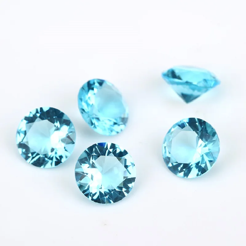 50PCS Per Colors Total 600pcs Round Birthday Stone Loose Glass Cubic Zirconia Synthetic Gemstone