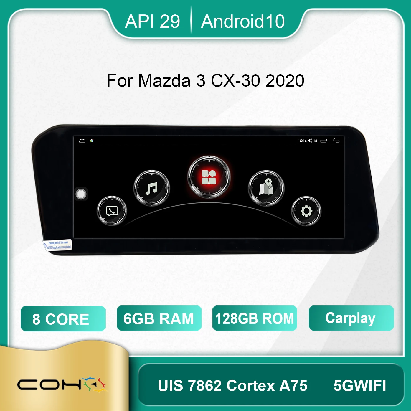 

For Mazda 3 CX-30 2020 10.25 screen android 1920*720 Car Radio Navigation Stereo Multimedia Player Android 10 Octa Core 6+128G
