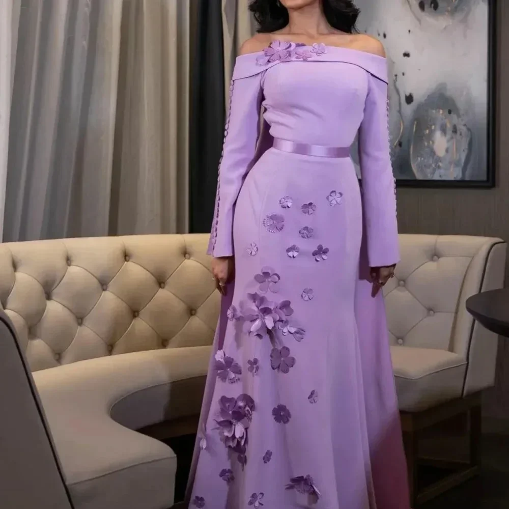 Роскошное фиолетовое вечернее платье 2024 по индивидуальному заказу с вырезом