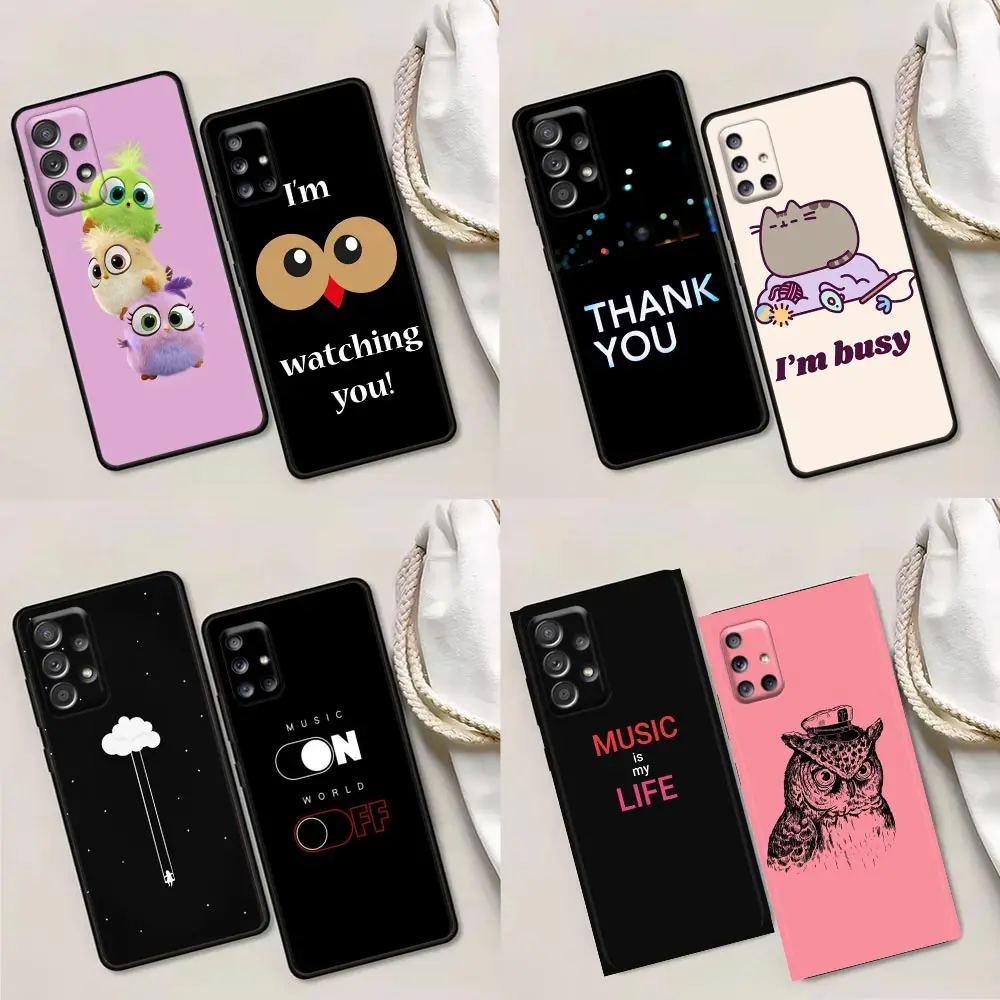 

Phone Case for Samsung A01 A02 A03s A11 A12 A21s A32 A41 A72 A52s 5G A91 Soft Silicone Cover Baby Cute Owl Lover Cartoon Candy
