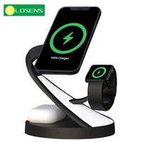 3 in 1 magnetic wireless charger stand for iphone 13 12 pro max qi fast charging station for apple watch chargers phone holder